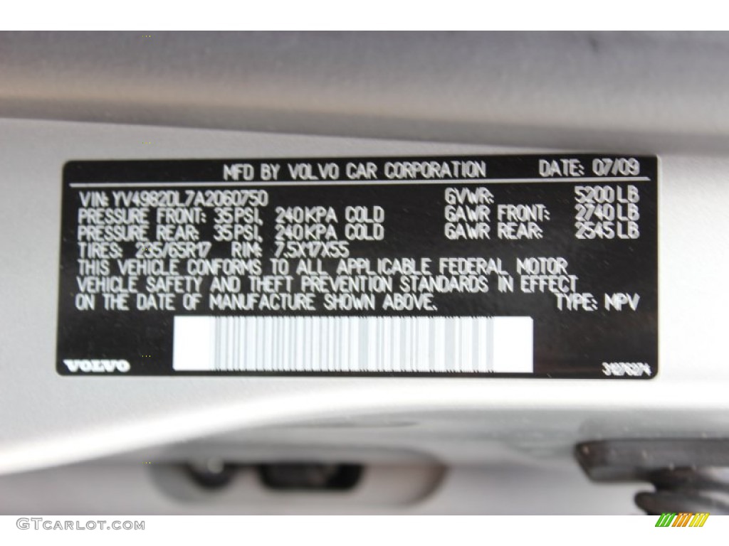 2010 XC60 3.2 - Silver Metallic / Anthracite photo #31