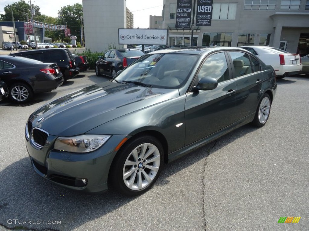 2011 3 Series 328i Sedan - Tasman Green Metallic / Beige photo #2