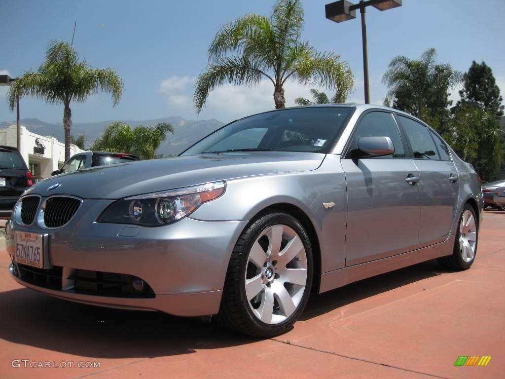 2007 5 Series 530i Sedan - Silver Grey Metallic / Black photo #1