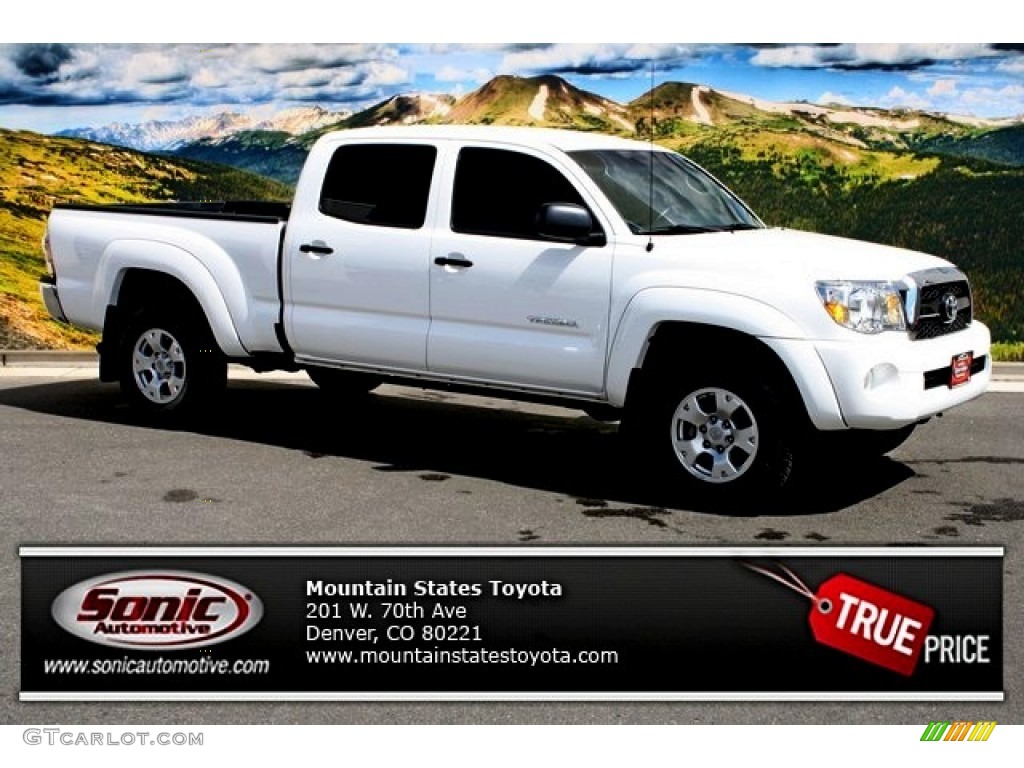 2011 Tacoma V6 SR5 Double Cab 4x4 - Super White / Sand Beige photo #1