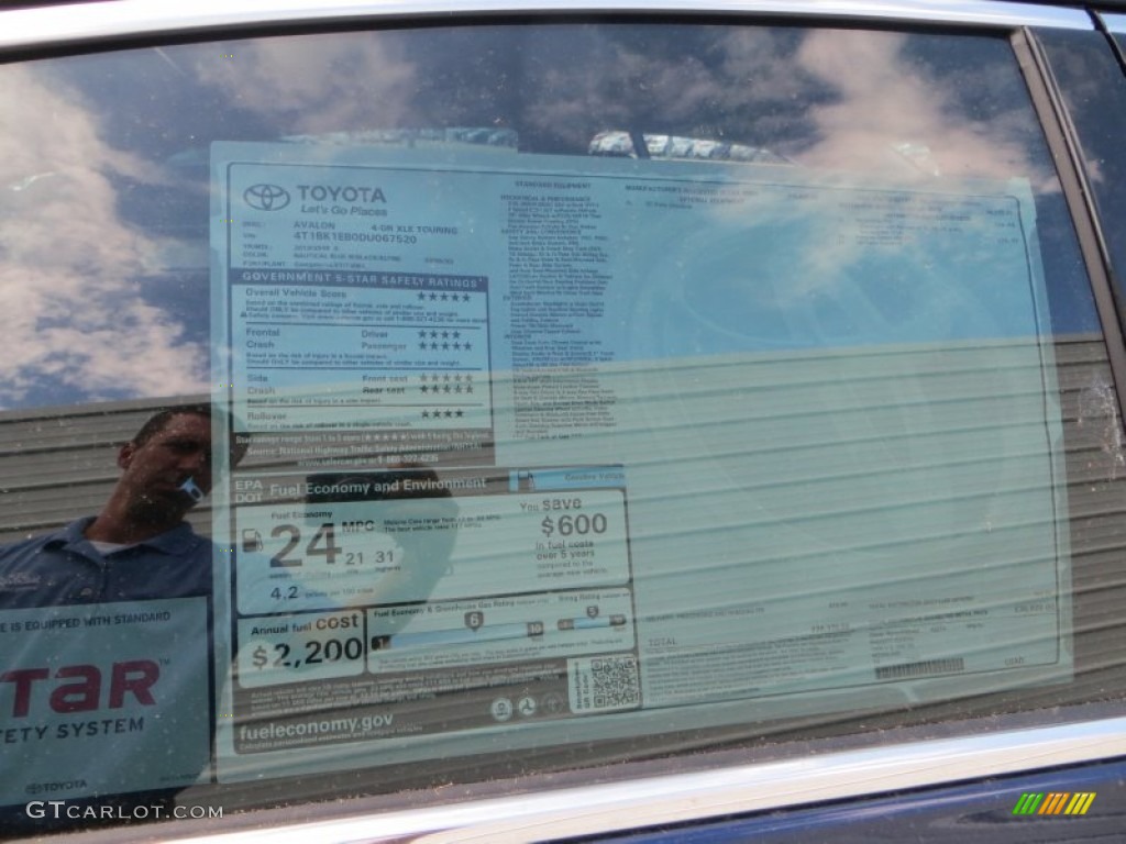 2013 Avalon XLE - Nautical Blue Metallic / Black photo #38