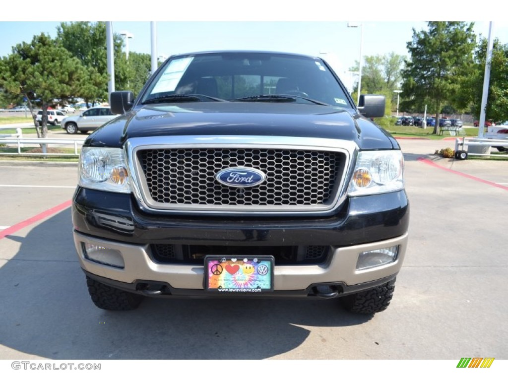 2005 F150 Lariat SuperCrew 4x4 - Black / Black photo #8