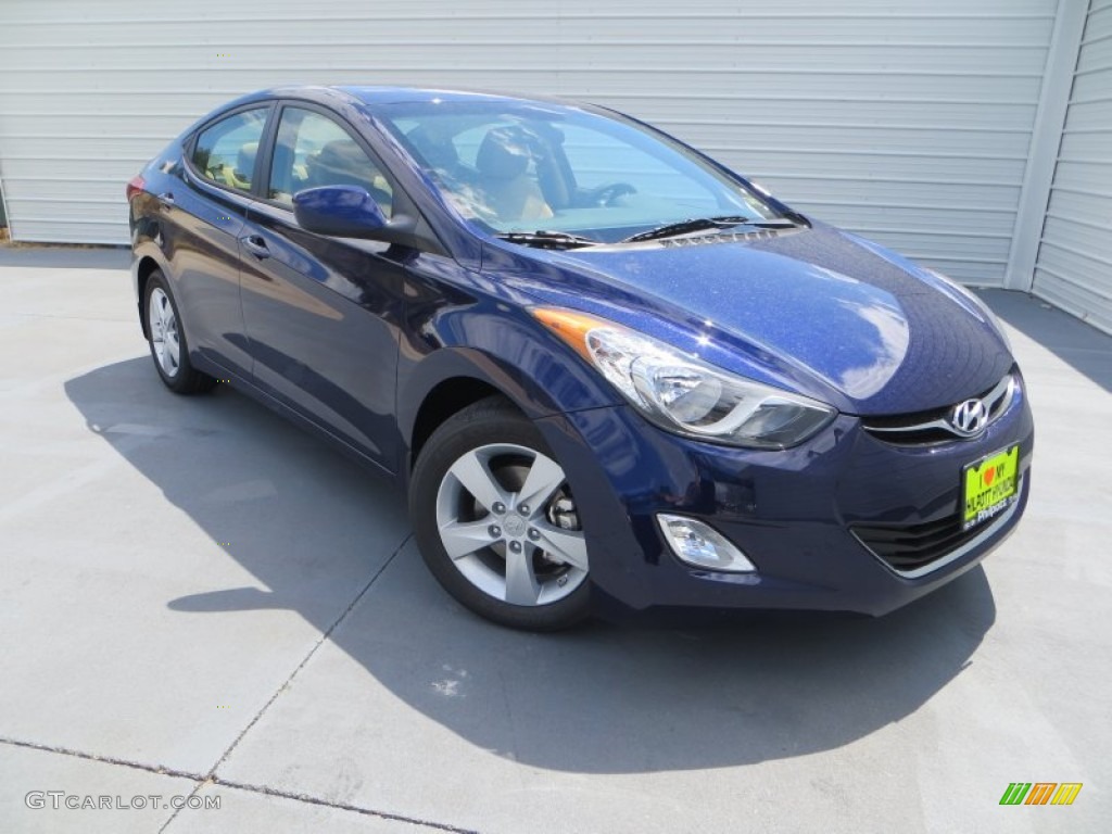 2013 Elantra GLS - Indigo Night / Beige photo #1