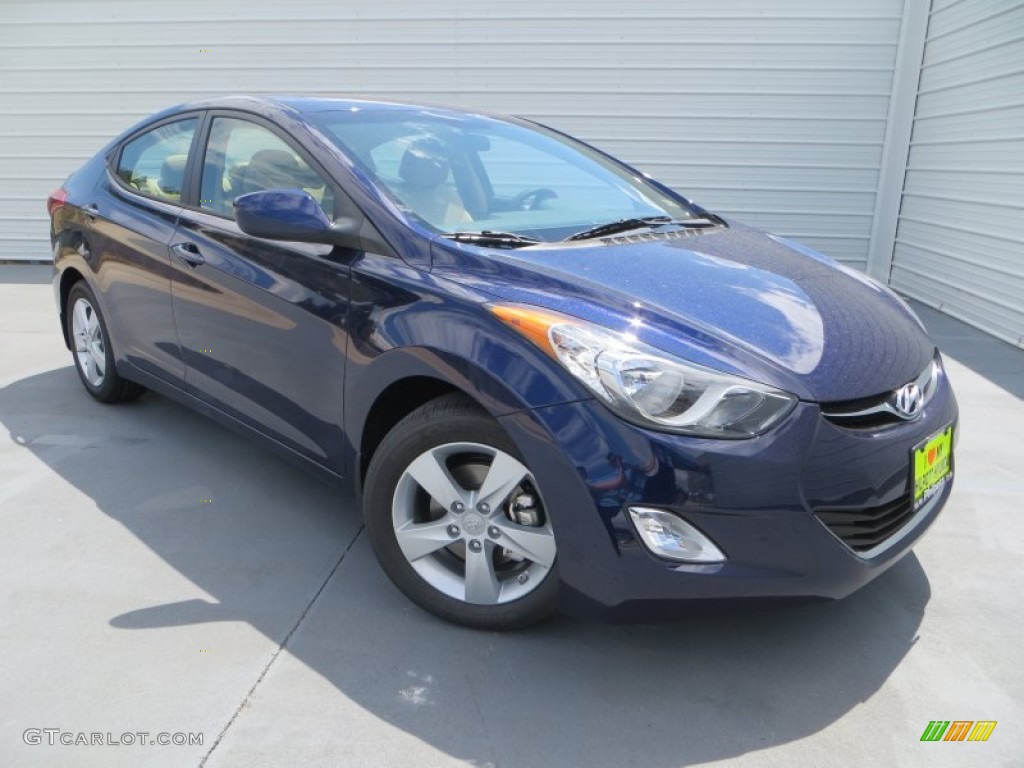 2013 Elantra GLS - Indigo Night / Beige photo #2