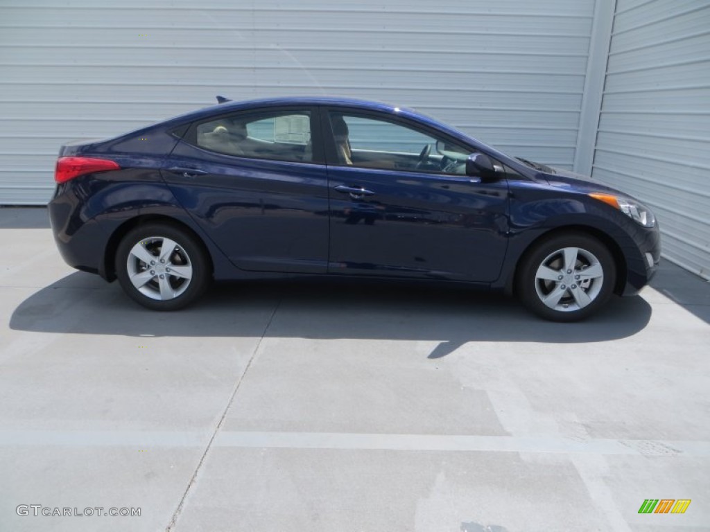 2013 Elantra GLS - Indigo Night / Beige photo #3