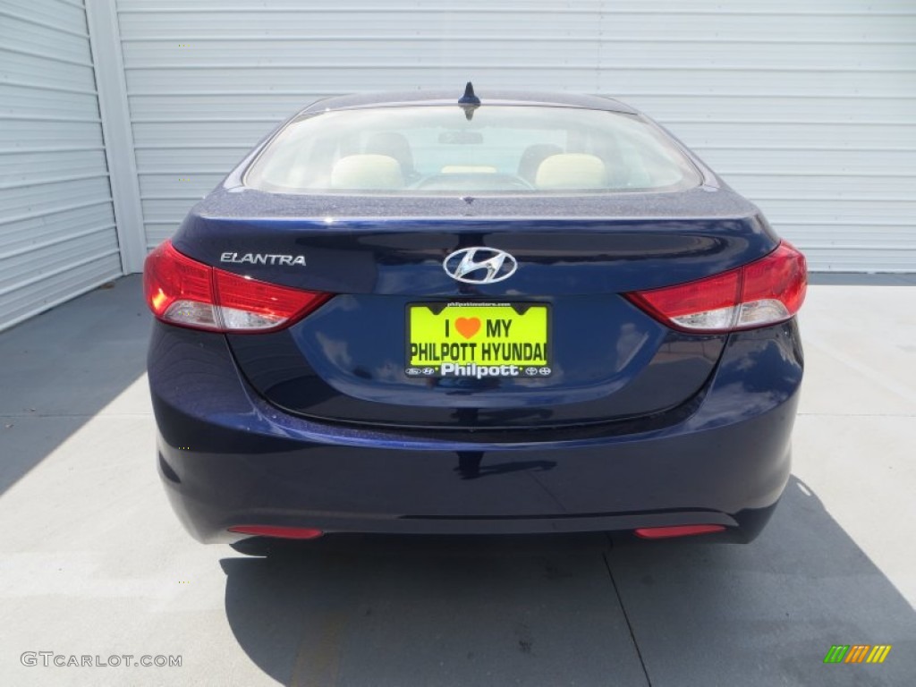 2013 Elantra GLS - Indigo Night / Beige photo #5