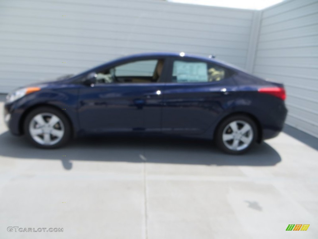 2013 Elantra GLS - Indigo Night / Beige photo #7