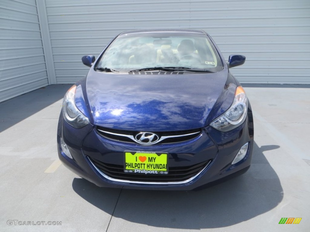2013 Elantra GLS - Indigo Night / Beige photo #9