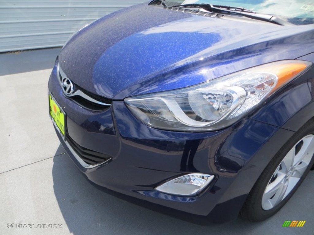 2013 Elantra GLS - Indigo Night / Beige photo #11