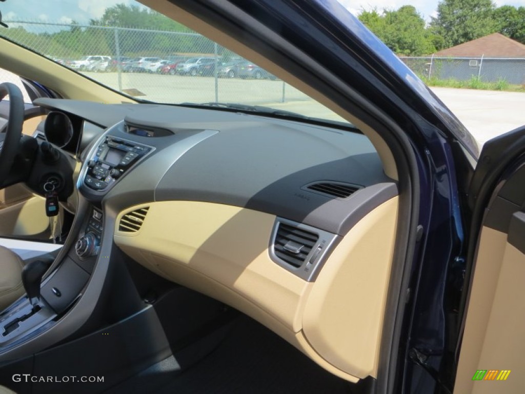 2013 Elantra GLS - Indigo Night / Beige photo #17