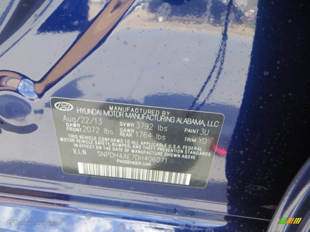 2013 Elantra GLS - Indigo Night / Beige photo #21