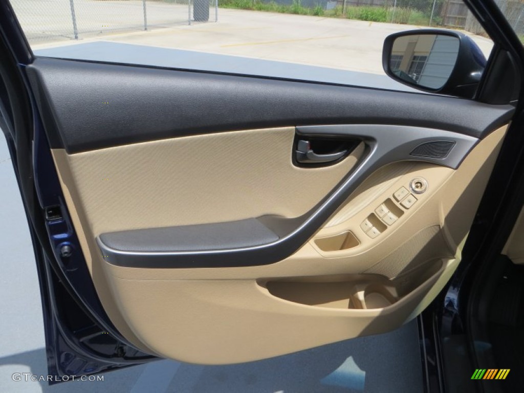 2013 Elantra GLS - Indigo Night / Beige photo #22