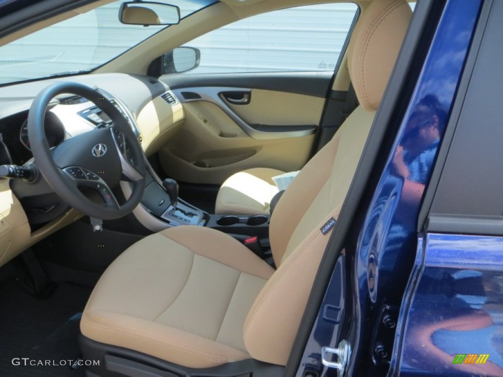 2013 Elantra GLS - Indigo Night / Beige photo #23