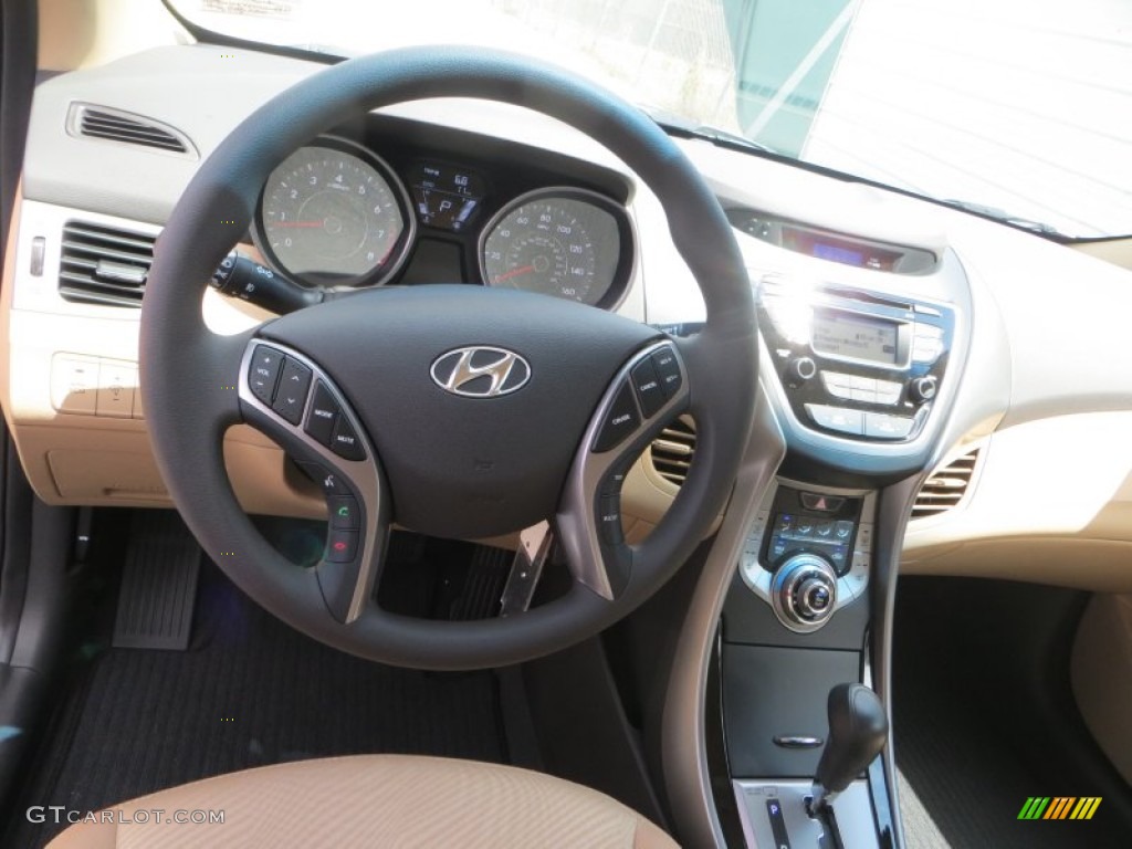 2013 Elantra GLS - Indigo Night / Beige photo #25