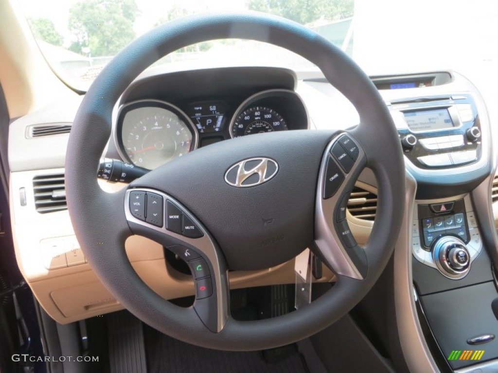 2013 Elantra GLS - Indigo Night / Beige photo #30
