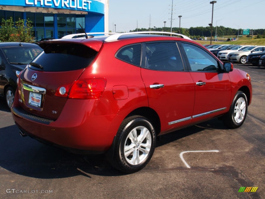 2012 Rogue SV - Cayenne Red / Black photo #3