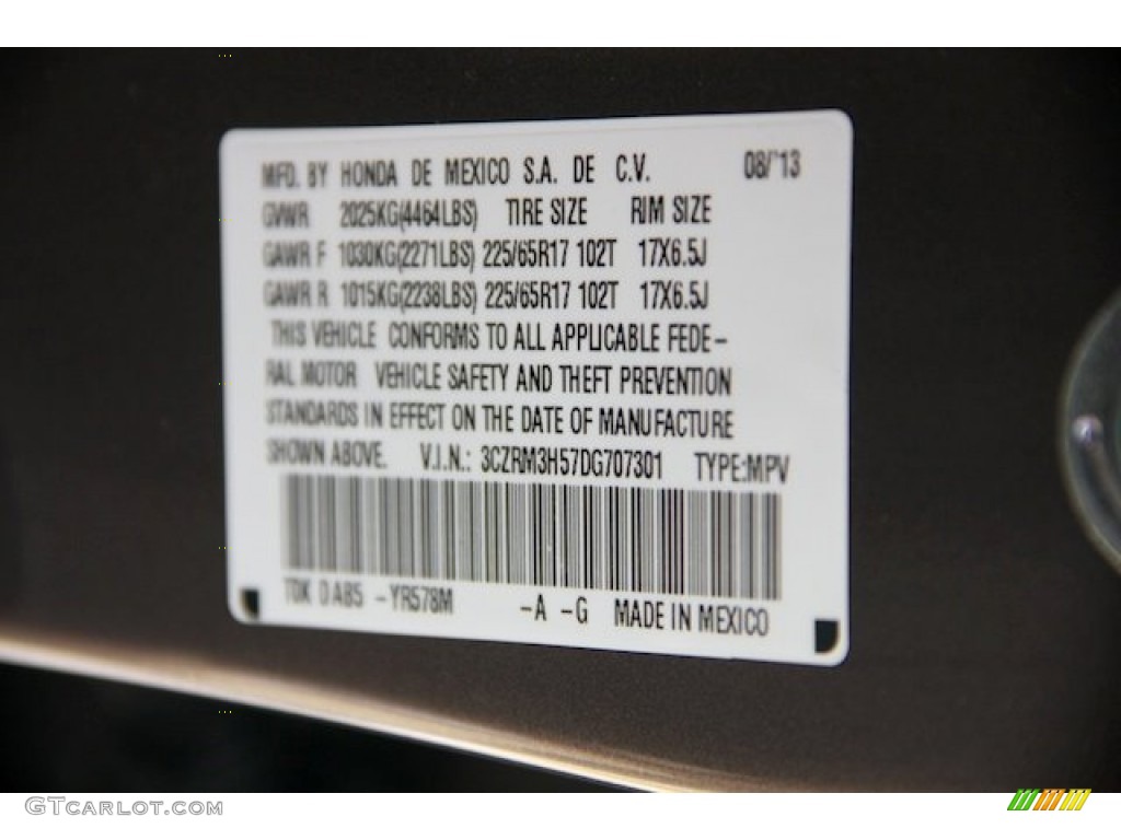2013 CR-V EX - Urban Titanium Metallic / Black photo #20