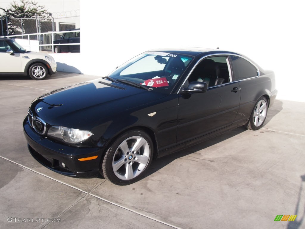 2004 3 Series 325i Coupe - Jet Black / Black photo #18