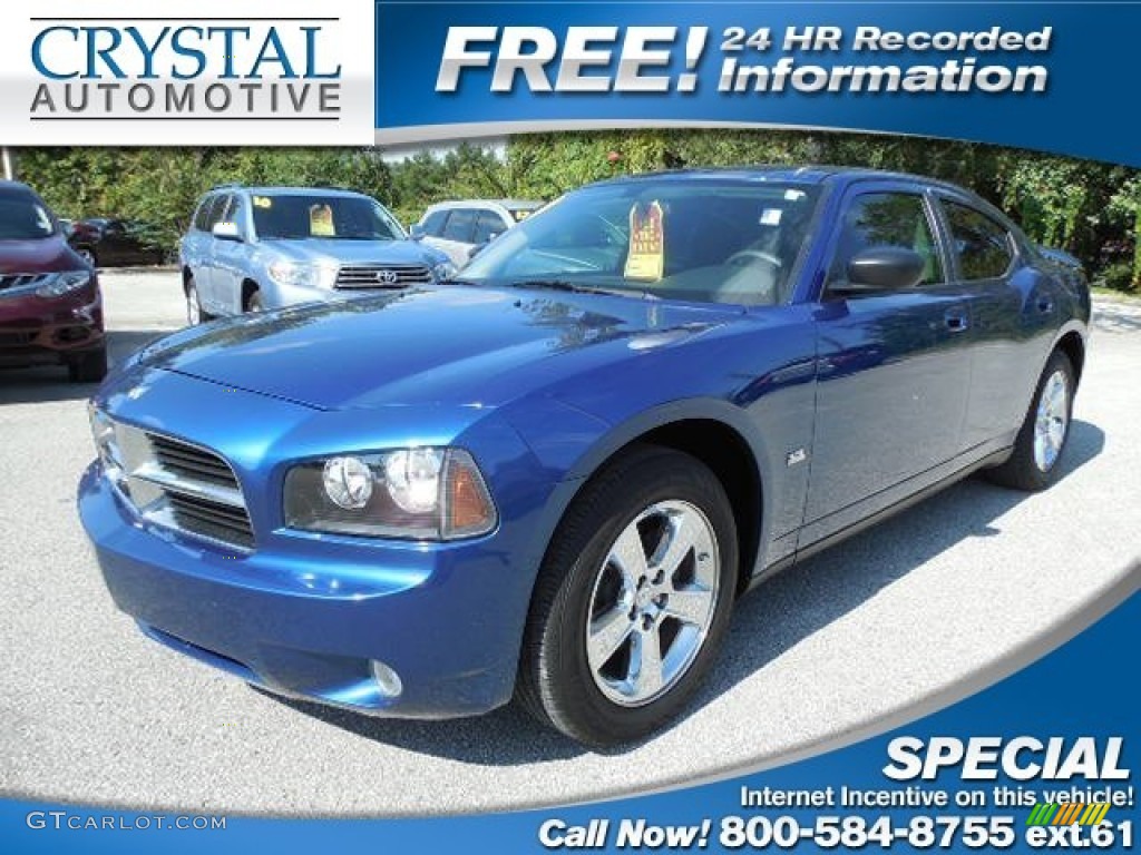 2009 Charger SXT - Deep Water Blue Pearl / Dark Slate Gray photo #1