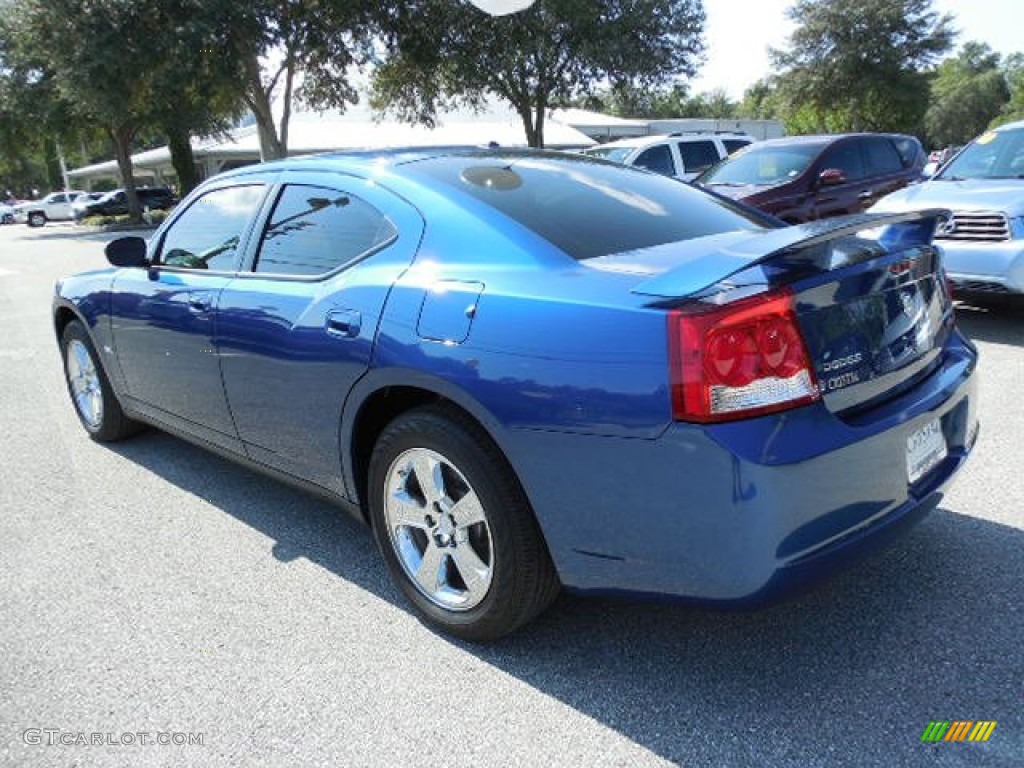 2009 Charger SXT - Deep Water Blue Pearl / Dark Slate Gray photo #3
