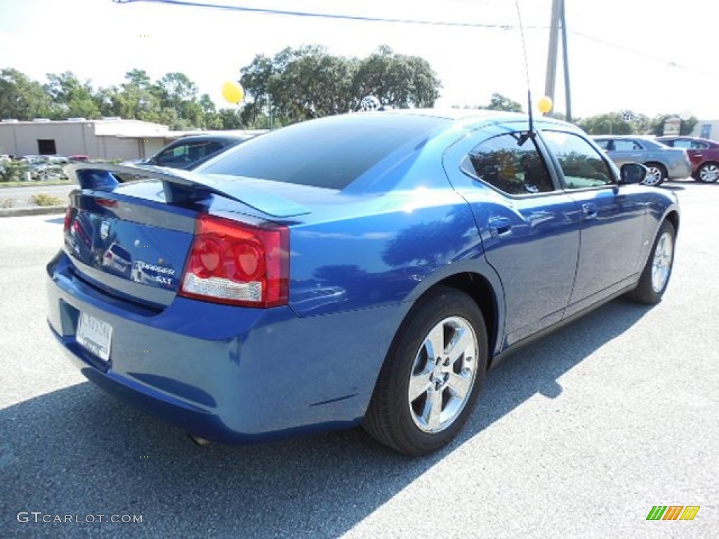 2009 Charger SXT - Deep Water Blue Pearl / Dark Slate Gray photo #8