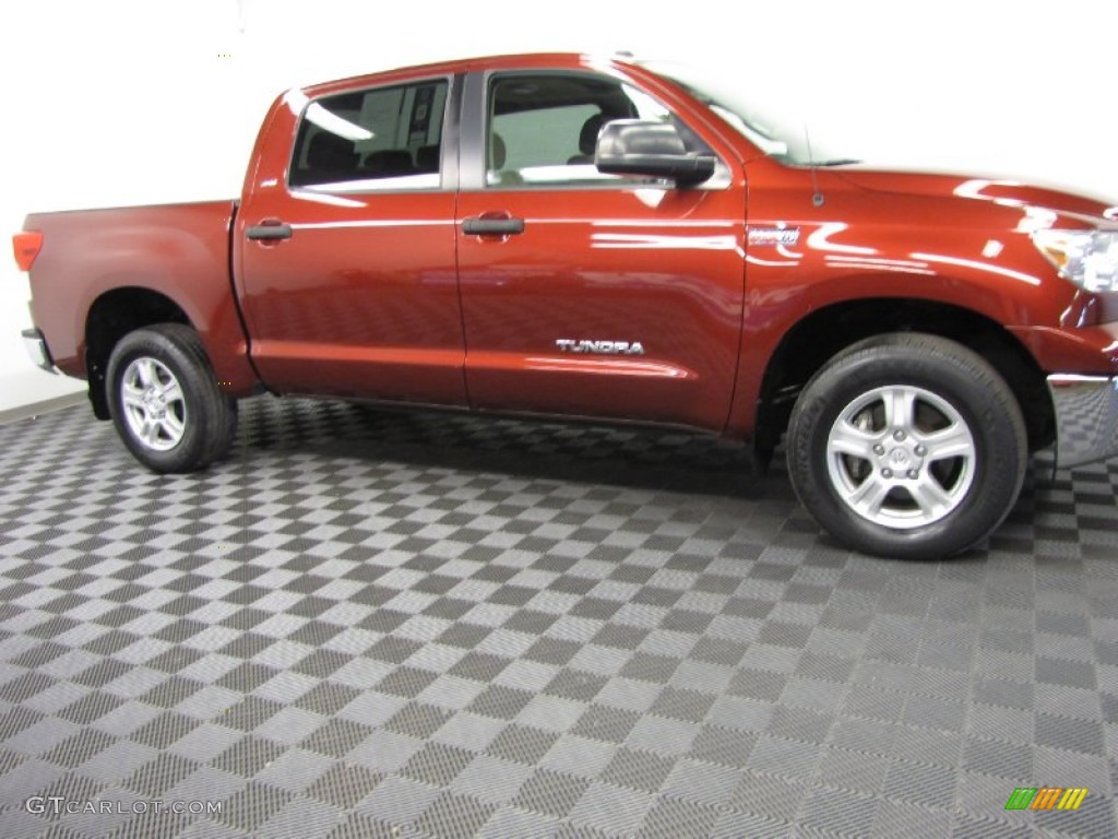 2010 Tundra SR5 CrewMax 4x4 - Salsa Red Pearl / Sand Beige photo #3