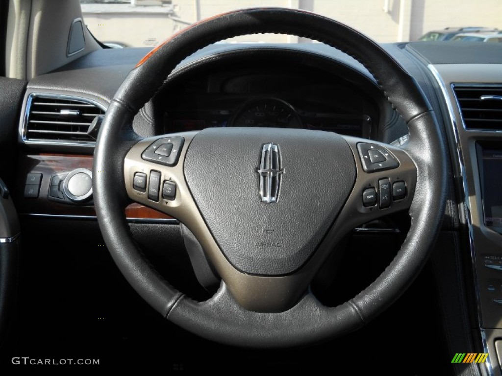 2012 Lincoln MKX AWD Charcoal Black Steering Wheel Photo #85469300