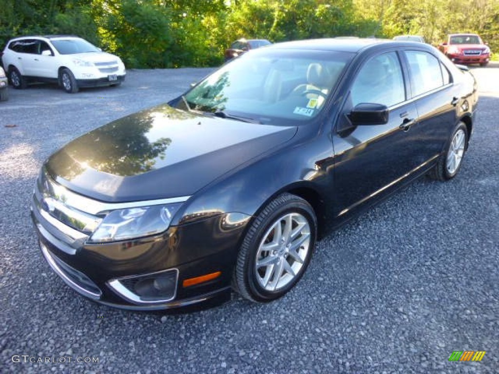 2010 Fusion SEL V6 AWD - Tuxedo Black Metallic / Camel photo #3