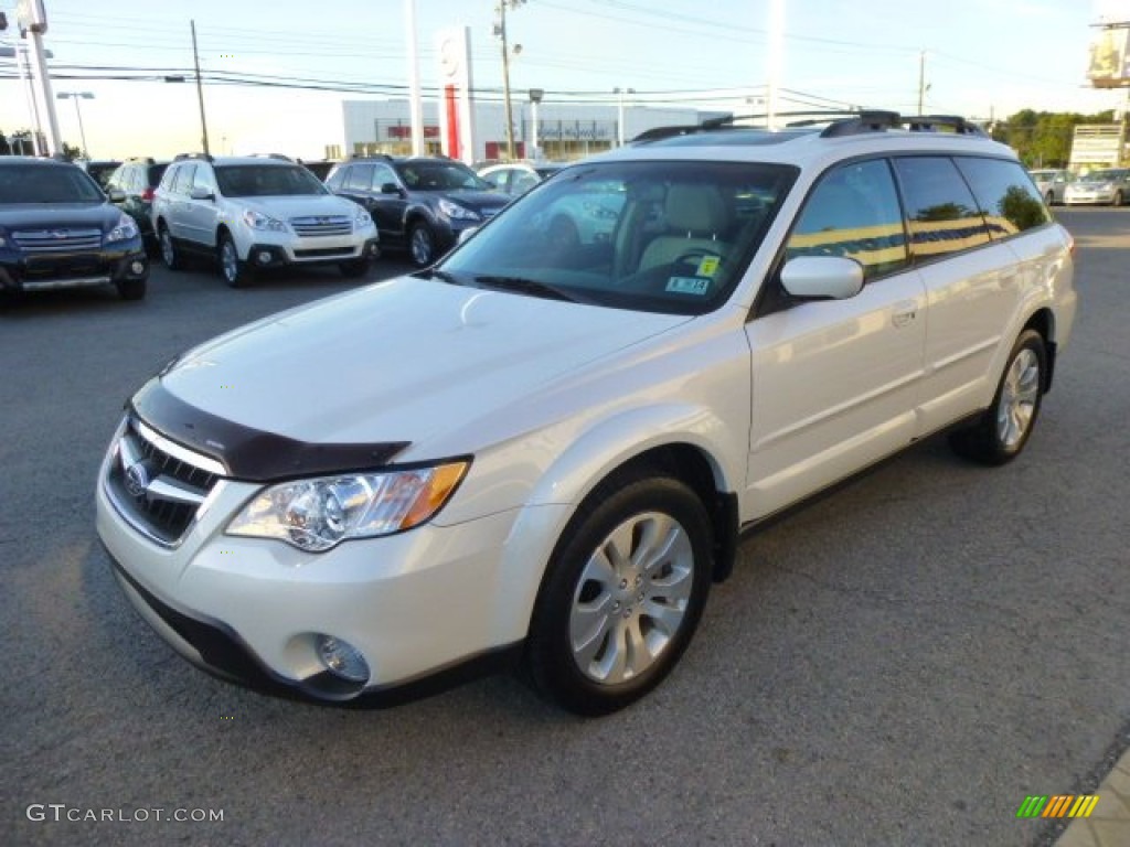 2009 Outback 2.5i Limited Wagon - Satin White Pearl / Warm Ivory photo #3