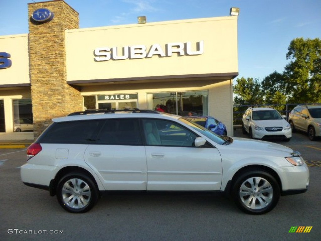2009 Outback 2.5i Limited Wagon - Satin White Pearl / Warm Ivory photo #11