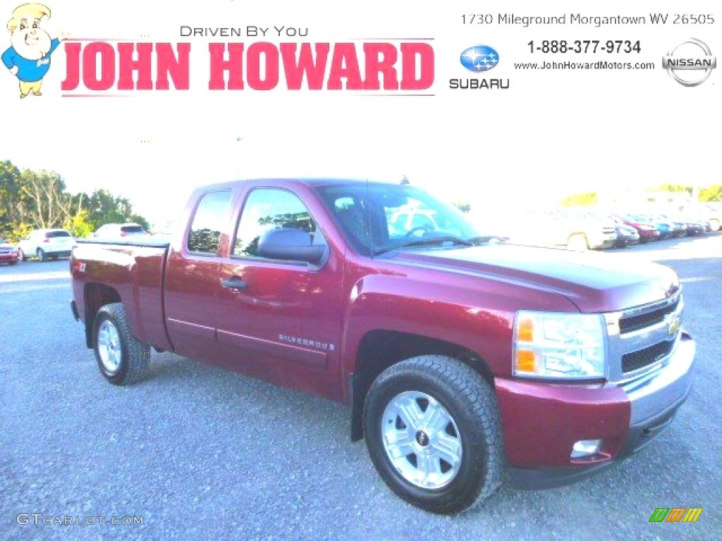 2008 Silverado 1500 LT Extended Cab 4x4 - Deep Ruby Metallic / Ebony photo #1