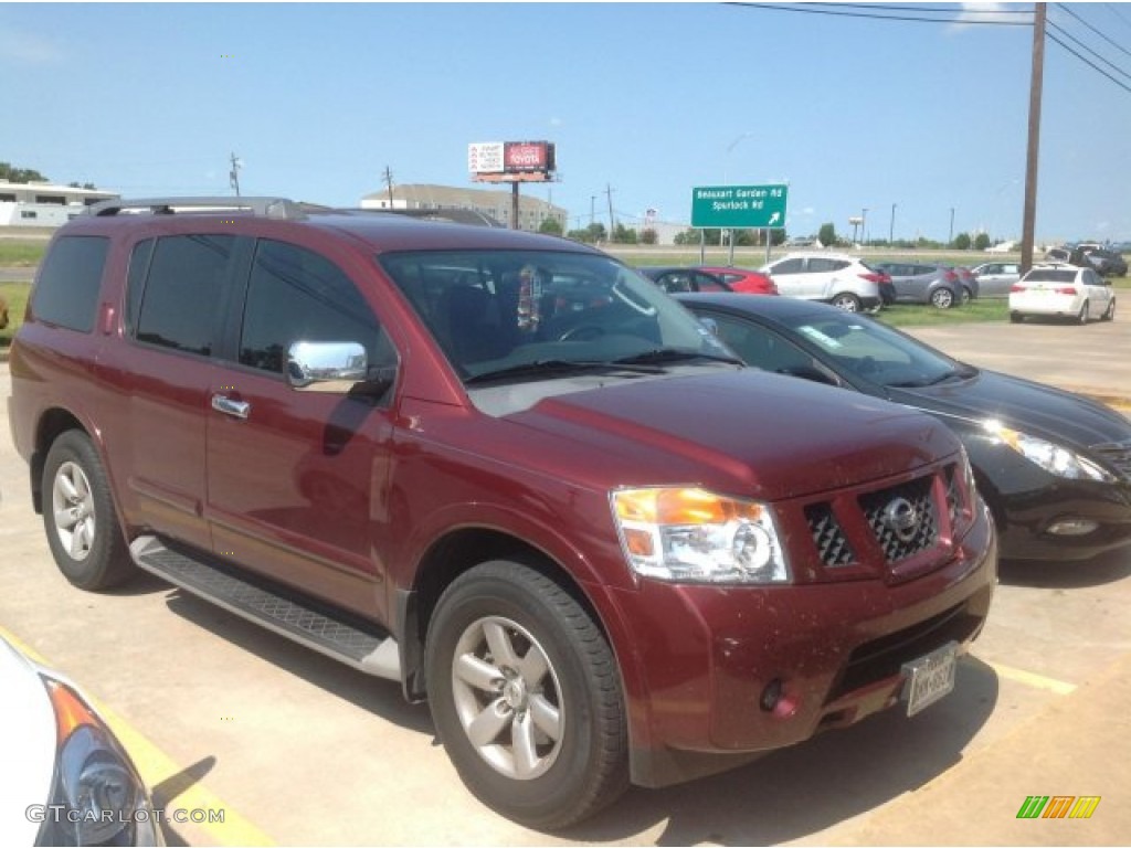 2010 Armada SE - Tuscan Sun Red Pearl / Charcoal photo #2