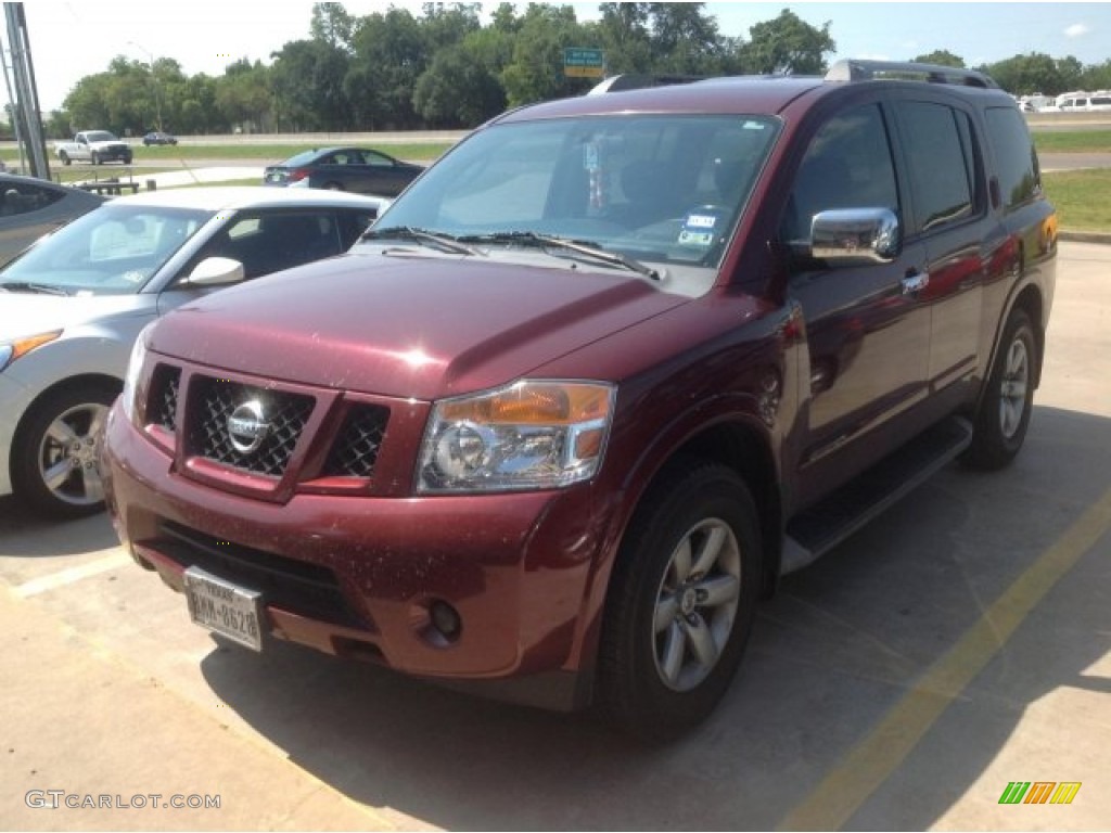 2010 Armada SE - Tuscan Sun Red Pearl / Charcoal photo #4