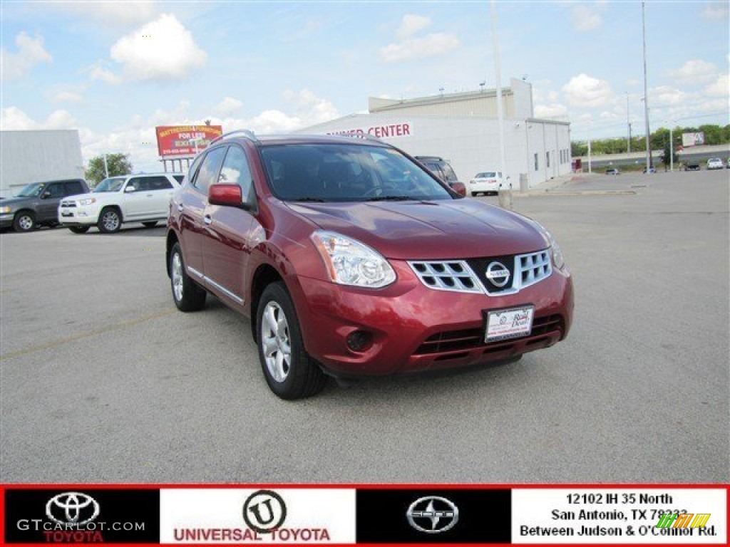 2011 Rogue SV - Cayenne Red / Black photo #1