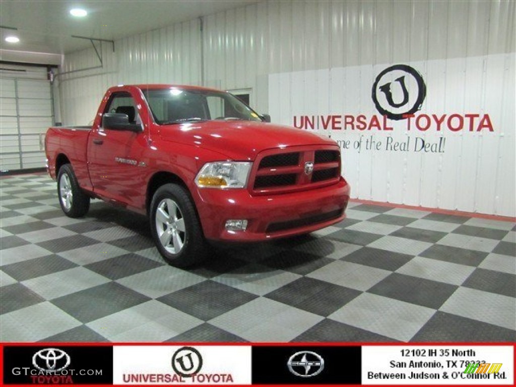 2012 Ram 1500 Express Regular Cab - Flame Red / Dark Slate Gray/Medium Graystone photo #1