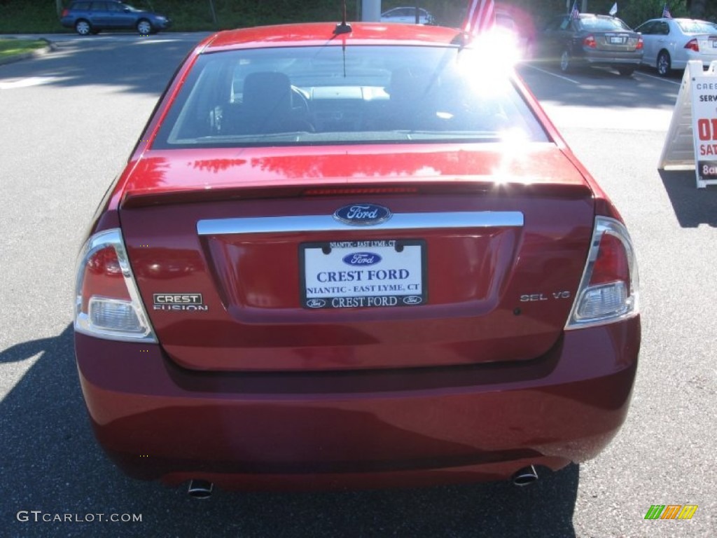 2009 Fusion SEL V6 - Redfire Metallic / Charcoal Black photo #6