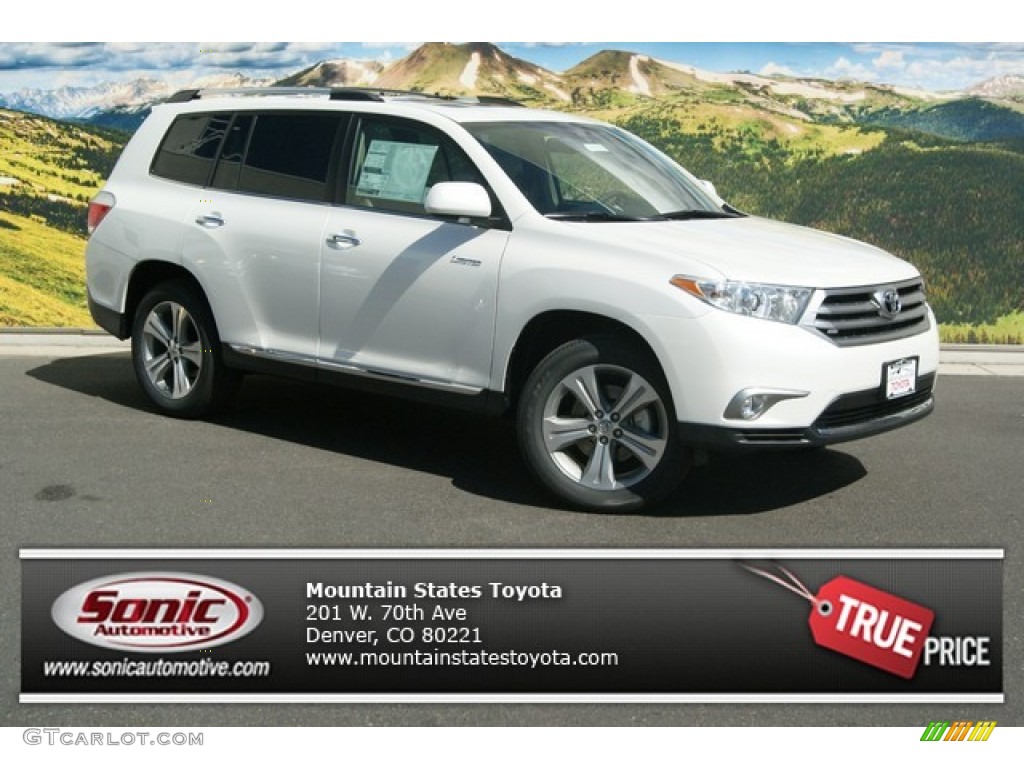 2013 Highlander Limited 4WD - Blizzard White Pearl / Ash photo #1