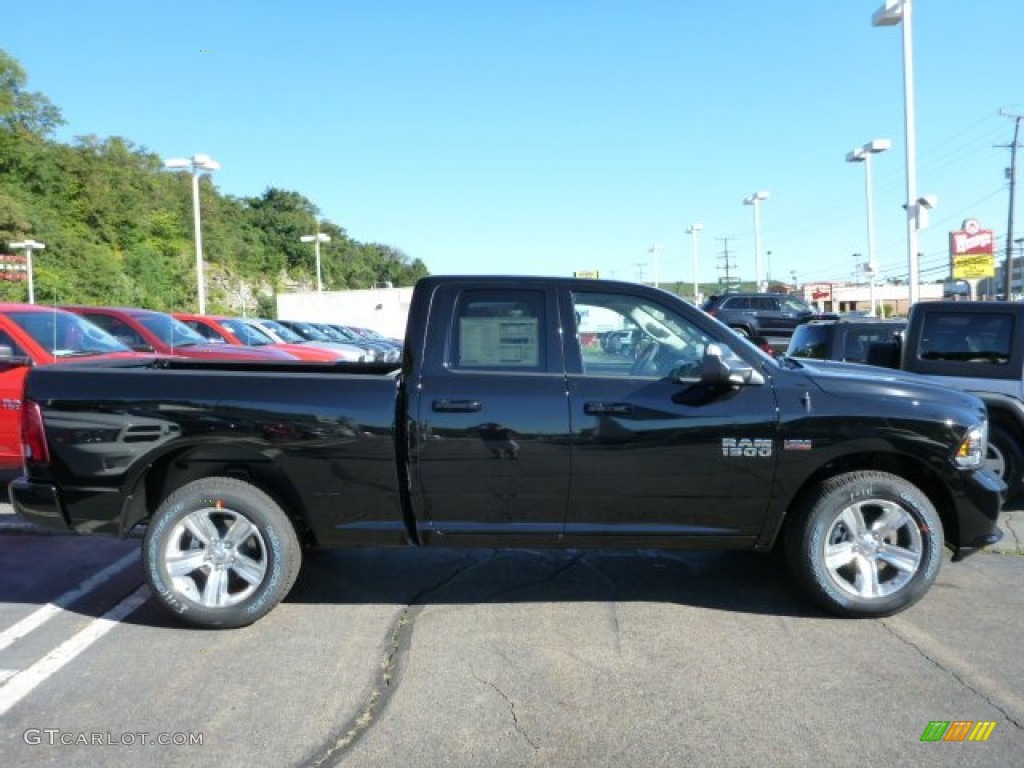 2014 1500 Sport Quad Cab 4x4 - Black / Black photo #7