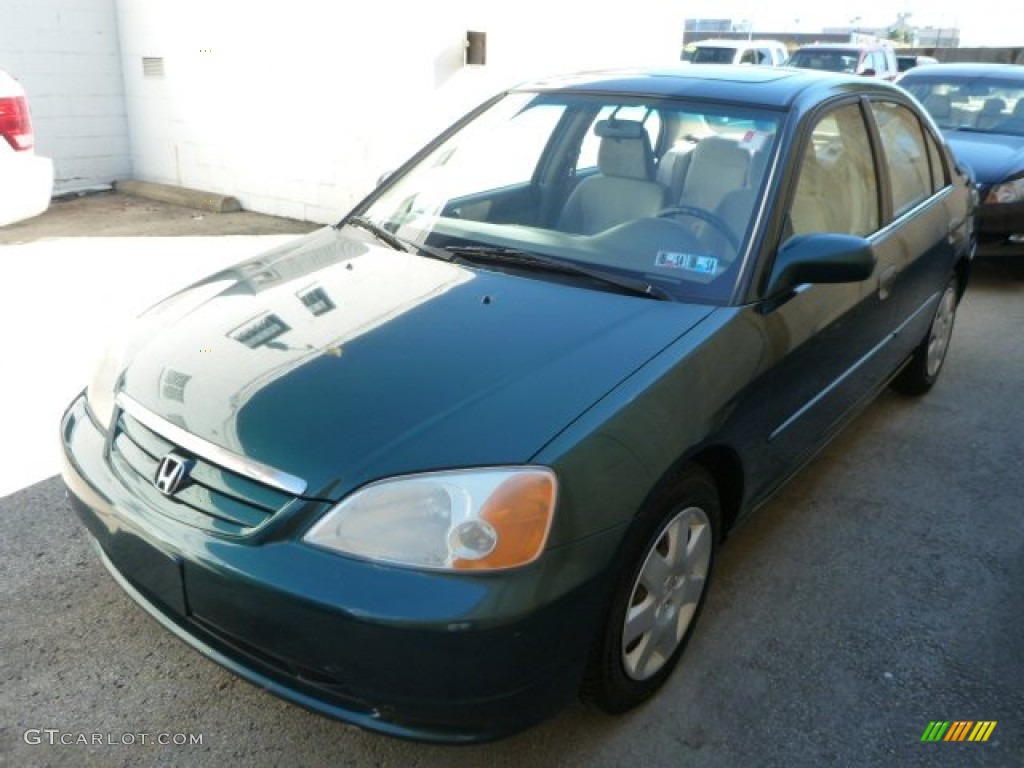 2001 Civic EX Sedan - Clover Green / Beige photo #8