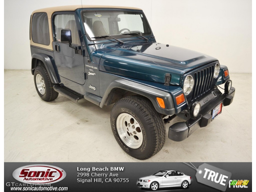1998 Wrangler Sport 4x4 - Emerald Green Pearl / Khaki photo #1