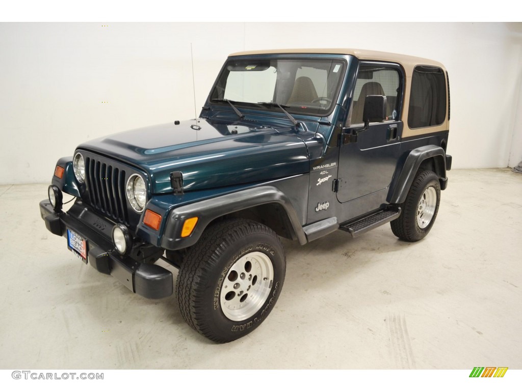 1998 Wrangler Sport 4x4 - Emerald Green Pearl / Khaki photo #7