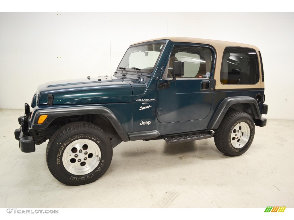 1998 Wrangler Sport 4x4 - Emerald Green Pearl / Khaki photo #8