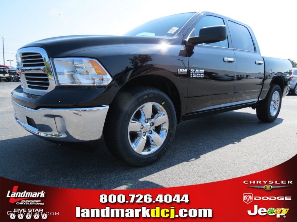 2014 1500 Big Horn Crew Cab - Black / Canyon Brown/Light Frost Beige photo #1