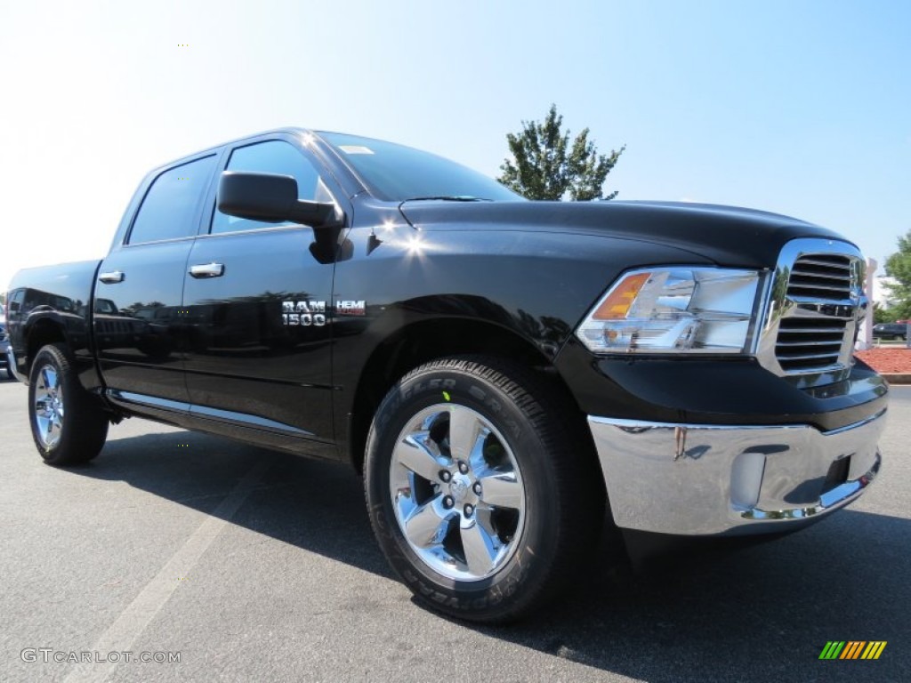 2014 1500 Big Horn Crew Cab - Black / Canyon Brown/Light Frost Beige photo #4