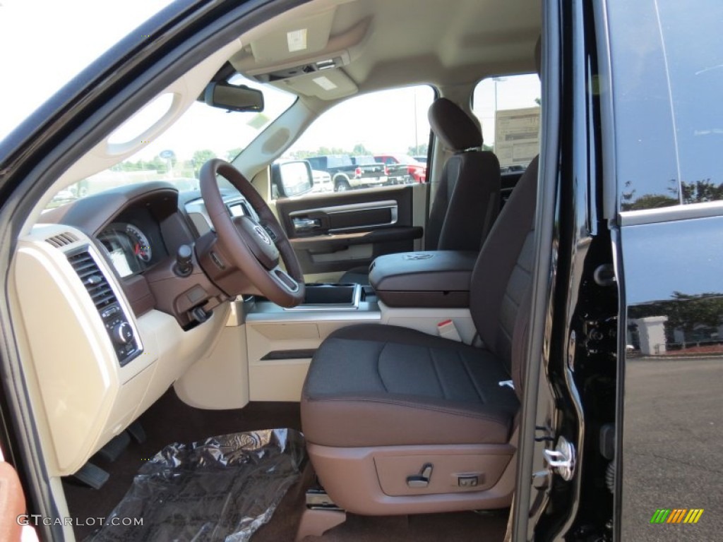 2014 1500 Big Horn Crew Cab - Black / Canyon Brown/Light Frost Beige photo #7