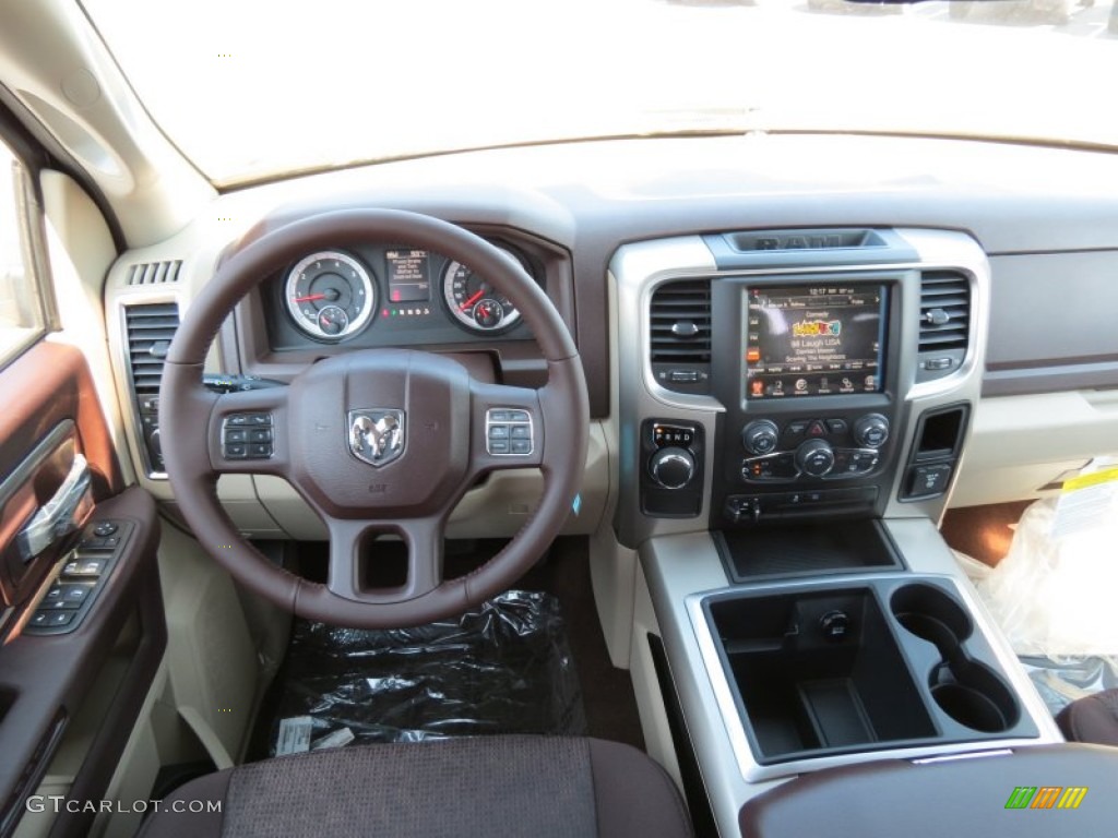 2014 Ram 1500 Big Horn Crew Cab Canyon Brown/Light Frost Beige Dashboard Photo #85489178