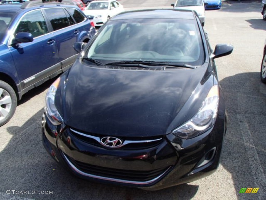 2012 Elantra GLS - Black Noir Pearl / Gray photo #2