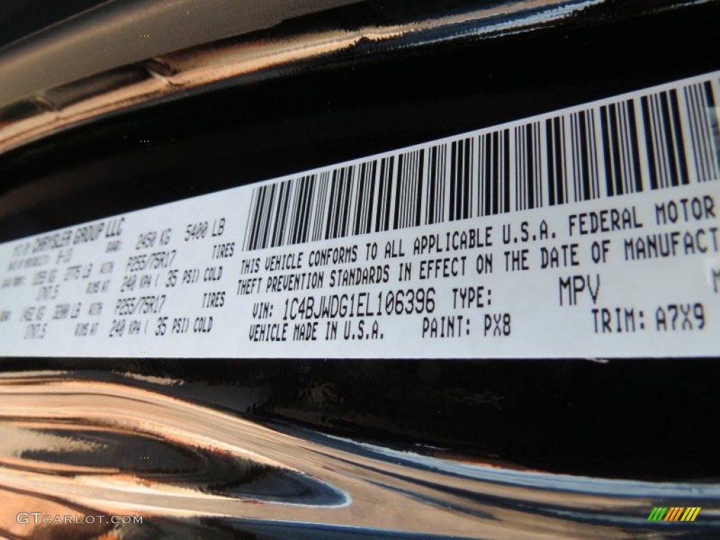 2014 Jeep Wrangler Unlimited Sport S 4x4 Color Code Photos