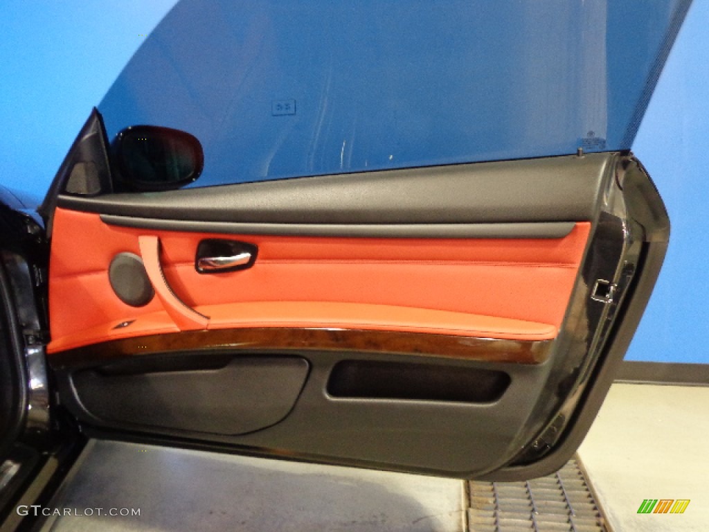 2011 3 Series 335i xDrive Coupe - Black Sapphire Metallic / Coral Red/Black Dakota Leather photo #25