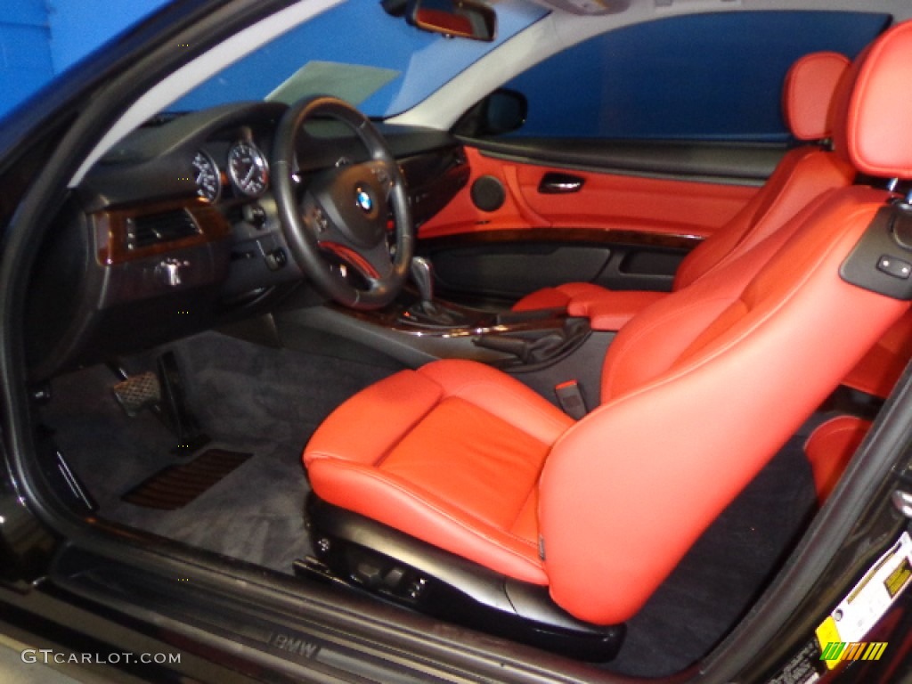 2011 3 Series 335i xDrive Coupe - Black Sapphire Metallic / Coral Red/Black Dakota Leather photo #28